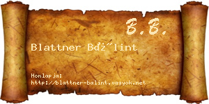 Blattner Bálint névjegykártya